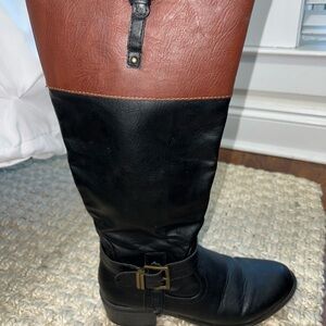 Women’s Brown and Black Tall Riding Boots